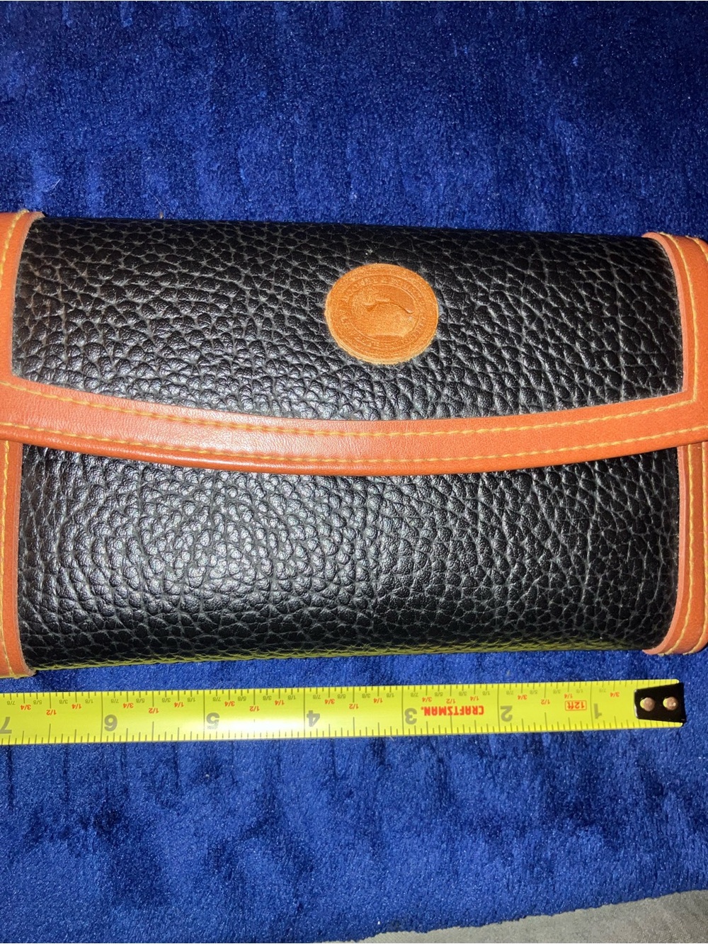 Dooney & Bourke Black Pebbled Leather Wallet with Tan Trim - Picture 13 of 16